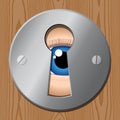 Eye looks through keyhole Ã¢â¬â peeping